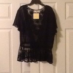 Lace top with front tie